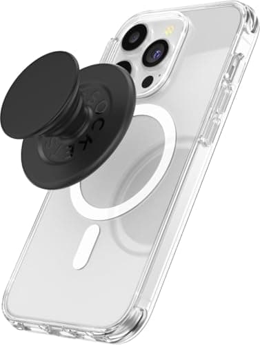 Image of PopSockets Phone Grip for MagSafe with Kickstand, Magnetic Stand, Swappable Top, Secure Hold for iPhone MagSafe Cases, Phone & Tablet Grip - Black