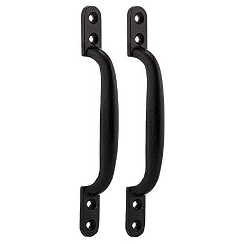 Image of XFORT 2 Pack Hotbed Handle, Black Traditional Cast Iron Pull Handle for Gates, Barns and Shed Doors