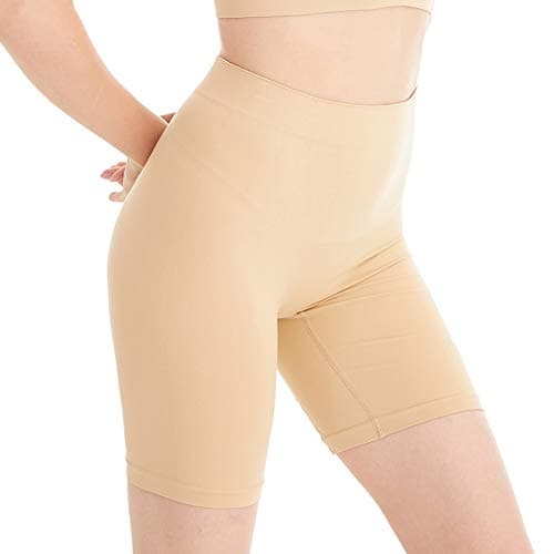 Image of Amazingjoys Seamless Slip Shorts Women's Smooth Slip Panties for Under Dresses,Beige,M-L