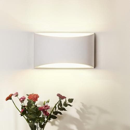 Image of HARPER LIVING Indoor Wall Light, Modern Wall Wash Lighting, G9 Cap Type Up and Down Wall Light, White Ceramic Paintable Shade Wall Sconce Lamp for Living Room, Kitchen, Bedroom, Hallway