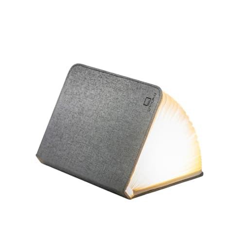 Image of Gingko Smart Book Light Mini – Linen Fabric Urban Grey | Rechargeable LED Foldable Desk Lamp | Magnetic Design | Unique Gift Idea for Book & Design Lovers