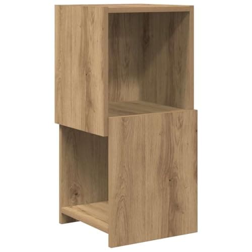 Image of RCODSSK Modern Corner Cabinet 30.5x30x65cm Artisan Oak Engineered Wood with Matte Finish for Living Room Storage