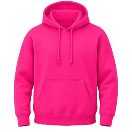 Image of Mellor Design Unisex Pullover Hoodie – Classic Fit Hooded Sweatshirt for Men & Women – Casual Plain Hooded Top, Hot Pink, M