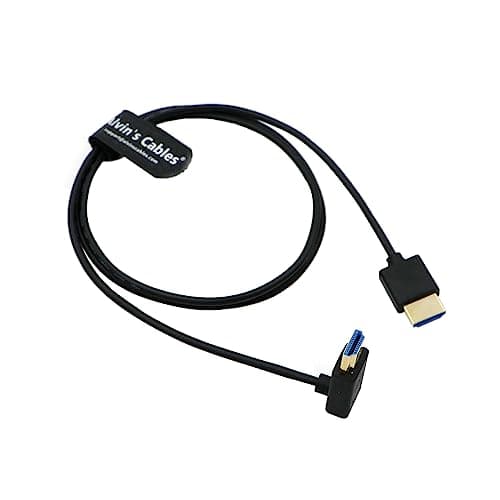 Image of Alvin's Cables 8K HDMI 2.1 High Speed Thin Straight to Up Angle Cable for Atomos Ninja V Monitor, Z CAM E2, Sony FS5| FS7| A7S3 Cameras 39.4inches|1M