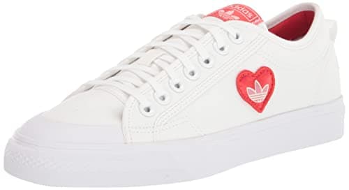 Image of adidas Originals Women's Nizza Trefoil Sneaker, White/Red/Pink Tint, 10