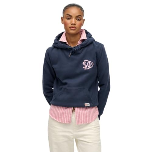 Image of Superdry Women's Sd&co Neon Hood Sweater, Lauren Navy, 10