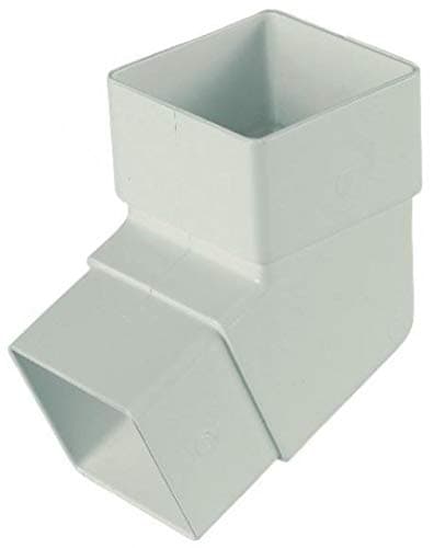 Image of FLOPLAST 65mm Square Downpipe 112.5 Degree Offset Bend - White - Pack of 2