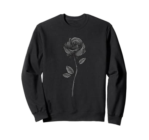Image of Goth Floral Black Rose Flower Lover Sweatshirt