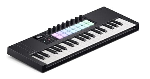 Image of Novation Launchkey Mini 37 [MK4] — Portable 37 Mini-Key, USB, MIDI Keyboard Controller with DAW Integration. Chord Mode, Scale Mode, Drum Pads, and Arpeggiator. Includes Music Creation Software Bundle