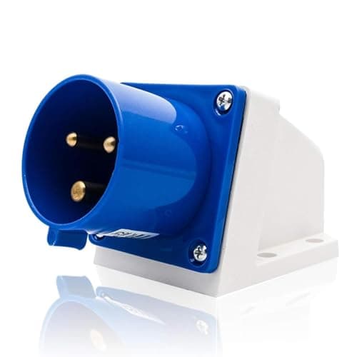 Image of 16A 240V Site Trailing Socket, 3 Pin Blue Industrial Plug Socket 16A Replacement Sockets for Camping Caravan Industria