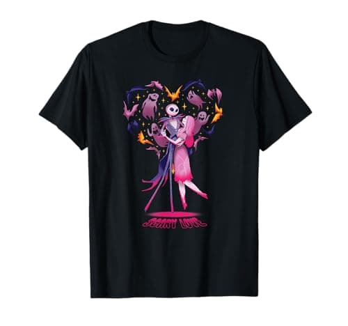 Image of Disney The Nightmare Before Christmas Jack Sally Scary Love T-Shirt
