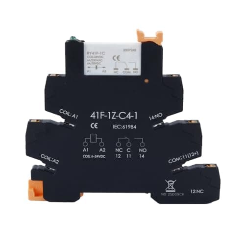 Image of Hoite Ultra Thin DIN Rail Mount Solid State Relay – 6-24V SPDT, 6A 1 N/O 1 Opener with 6.2mm Wide Connection Socket