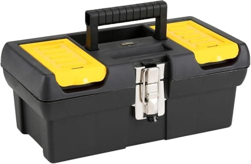 Image of STANLEY 2000 Series Toolbox with Metal Latch, 2 Lid Organisers, Portable Tote Tray for Tools, 12.5 inch, 1-92-064