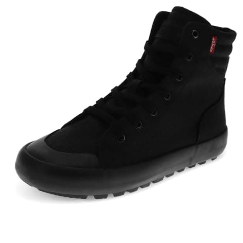 Image of Levi's Womens Olivia II CT CVS Casual Lace Up Hightop Sneaker Shoe, Black Monochrome, 5.5 UK