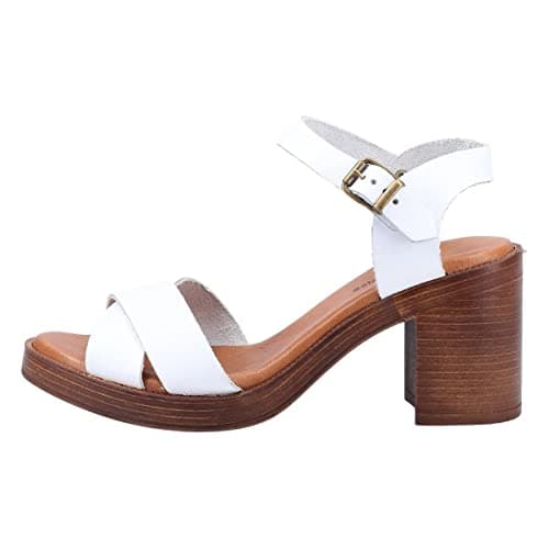 Image of Hush Puppies Womens Georgia Heeled Sandal, White, 4 UK