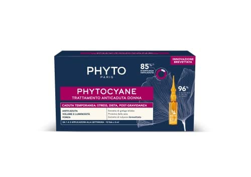 Image of Phyto Phytocyane Anti-Hair Loss Treatment in Ampoules, Optimal for Temporary Female Hair Loss, 12 Vials of 5 ml