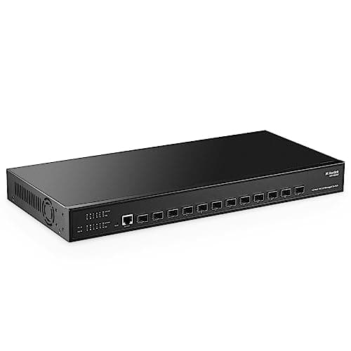 Image of MokerLink 12-Port 10G SFP+ Managed Switch, 240Gbps Bandwidth, L3 Web Managed, Metal Case, Black, Compatible with Server, Workstation, High-end Laptop