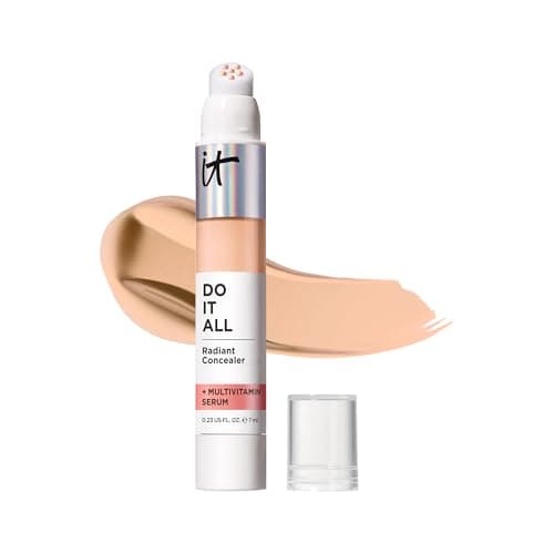 Image of IT Cosmetics Radiant Concealer with Medium Coverage, Enriched with Vitamins B3, B5 and E, Do It All Concealer, Shade: Light Warm, 7ml