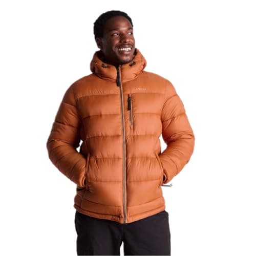 Image of TOG24 Maloney Mens Padded Jacket Warm Windproof Puffer Jackets Winter Insulated Quilted Coat with Multi-pocket for Hiking Skiing Travelling Mahogany Orange 4XL