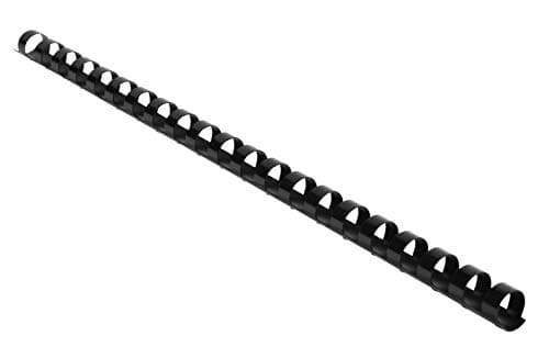 Image of Exacompta - Ref 75401E - Binding Combs - 12mm Thick, 21 Rings, Suitable for A4 Documents, Holds Approx. 65-90 Sheets, Made from PVC Material - Black (Pack of 100)