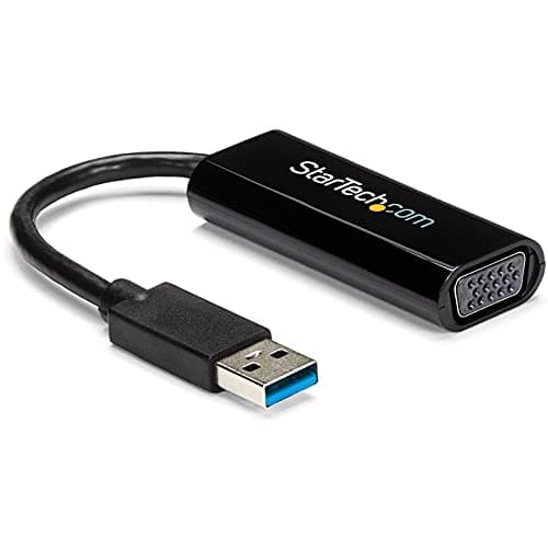 Image of StarTech.com USB 3.0 to VGA Adapter - Slim Design - 1920x1200 - External Video & Graphics Card - Dual Monitor Display Adapter - Supports Windows (USB32VGAES)
