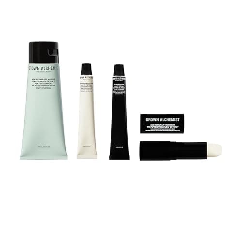 Image of Grown Alchemist Age-Repair Skincare Kit - Skincare Set Gift Exclusive - Regenerating Vitamin C Night Cream 12 ml, Age-Repair Gel Face Mask, Anti Aging Face Moisturiser 12 ml, Lip Care Treatment 12 ml
