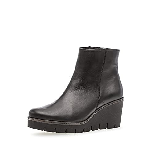 Image of Gabor Women Ankle Boots, Ladies Wedge ankle boots,removable insole,low boots,half boots,wedge bootie,winter,Black (schwarz),40.5 EU / 7 UK