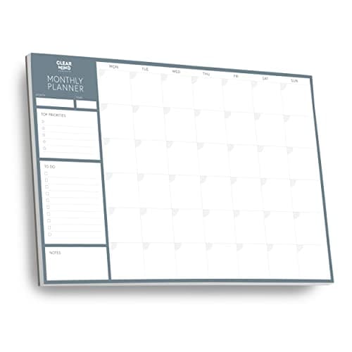 Image of A3 Monthly Planner Desk Pad by Clear Mind Concepts® - 24 Undated Tear-Off Sheets - Thick 160gsm Paper - Monthly Desk Pad Organiser with to-Do List & Notes for Home, Office and Study