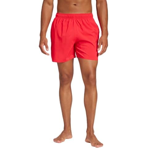Image of adidas Men's Solid Clx Swim Shorts, Pure Ruby/Black, XXL