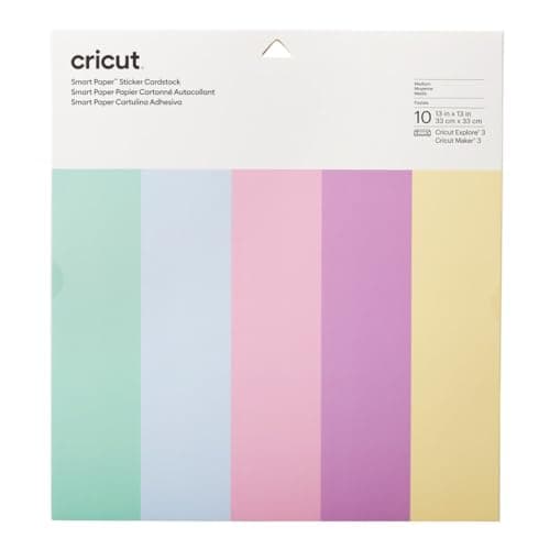 Image of Cricut Smart Paper Sticker Cardstock | 10 Sheets | 33cm x 33cm | Pastels