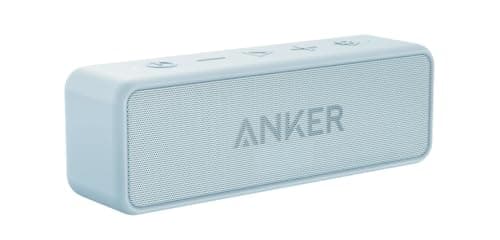 Image of Anker Soundcore 2 Portable Bluetooth Speaker with 12W Stereo Sound, BassUp, IPX7 Waterproof, 24-Hour Playtime, Wireless Stereo Pairing, Speaker for Home, Outdoors, Travel (Baby Blue)