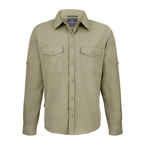 Image of Craghoppers Mens Expert Kiwi Long Sleeved Shirt, Pebble, Size XL