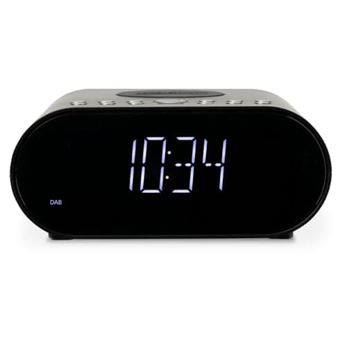 Image of Roberts ORTUSCHARGED-BLK DAB Alarm Clock Radio with Wireless Smartphone Charging - Black