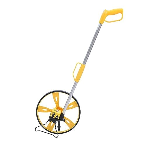 Image of TOPWAY Distance Measuring Wheel 9999.9m Trundle Wheel 318mm Diameter with Aluminum Alloy Foldable Handle, Stand and Storage Bag, for Measuring Road Land