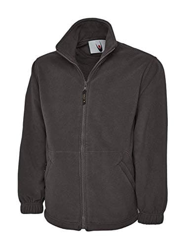 Image of IQONEQ Classic Full Zip Fleece Jacket - Ideal for Sports, Work and Leisure (UK, Alpha, M, Regular, Regular, CHARCOAL)