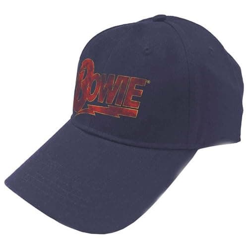 Image of David Bowie Mens Black Baseball Cap Flash Logo Official