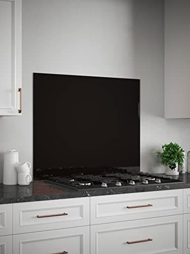 Image of Black Gloss Glass Kitchen Splashback 900mm x 750mm