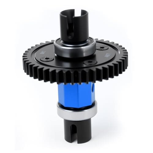 Image of Metal 46T Spur Gear Assembled Center Diff Straight Shaft Upgrades for Trax 1/8 4WD Sledge (Blue)