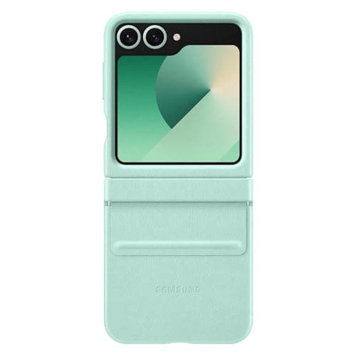 Image of Samsung Galaxy Official Faux Leather Kindsuit Case for Galaxy Z Flip6, Mint