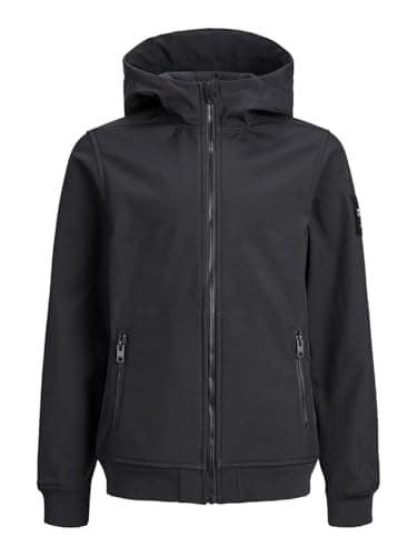 Image of JACK & JONES Boys Jjebasic Softshell Hood Sn Jnr, Black, 16 Years UK