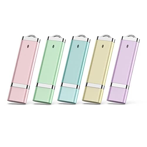 Image of 16 GB USB Flash Drives 5 Pack, KOOTION 16 GB USB Stick Thumb Drives Memory Stick Jump Drive with LED Light for Storage and Backup (5 Pack Mixcolor USB 2.0)