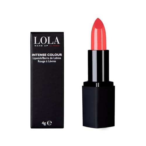 Image of LOLA Make Up Intense Colour Lipstick – Vegan & Cruelty-Free Hydrating Lipstick with Glossy Finish & Full Coverage – Bright Coral Red Shade [018 Flamenco]