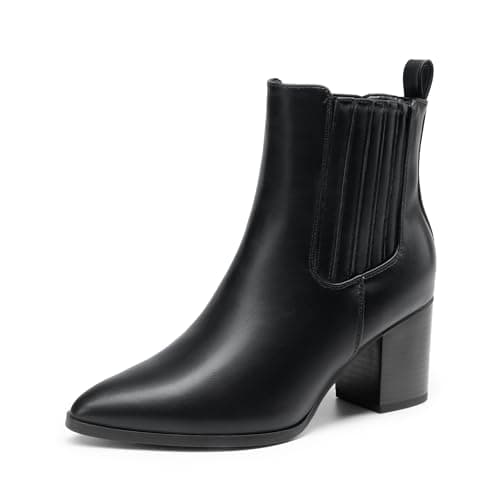 Image of DREAM PAIRS Women's Boots Chunky Heel Ankle Booties Shoes,Size 6.5,Black-Pu,DWUMAB2535