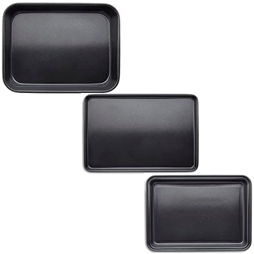 Image of Tower T943031B3 Precision Plus 3 Piece Bakeware Set, Aluminised Steel with Non-Stick Coating, Black