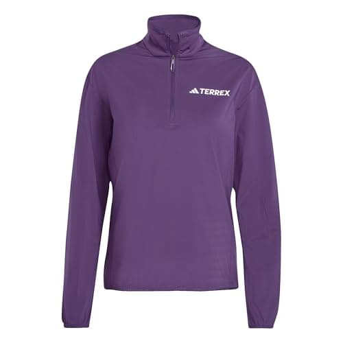 Image of adidas Women's Terrex Multi CLIMAWARM Half Zip Tech Fleece Jacket, aurora plum, M