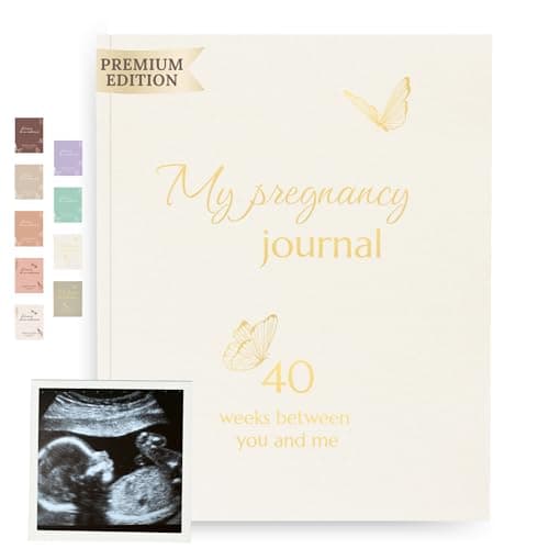 Image of HuBorns - My Pregnancy Journal to Capture Every Moment Week by Week with Space for Photos and Ultrasounds, Pregnancy Diary to Keep the Most Special Memories, Maternity Journal (Beige texture, English)