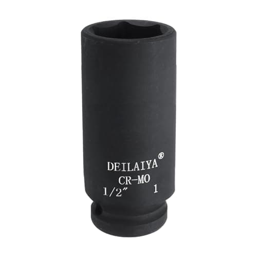 Image of sourcing map 1 Inch SAE Deep Impact Socket 1/2 Inch Drive 6 Point Design CR-MO Steel Nut Impact Grade Socket for Auto Repair
