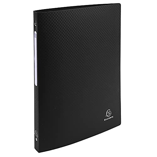 Image of Exacompta - ref. 51191E - 1 flexible binder with OPAK label - 4 round rings, diameter 15 mm - Spine 20 mm - External dimensions: 32 x 25 cm - A4 file format - Colour: black