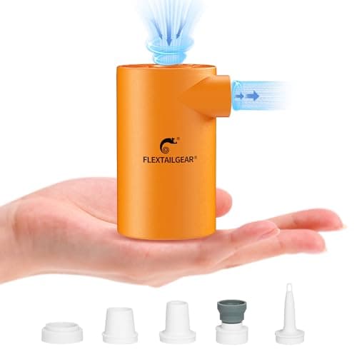 Image of FLEXTAILGEAR EVO Pump, Portable Electric Air Pump, Vacuum Pump,4.5 kPa High pressure,3800mAh Rechargeable Battery,5 Multiple Nozzles for air mattresses,pool floats, swimming rings