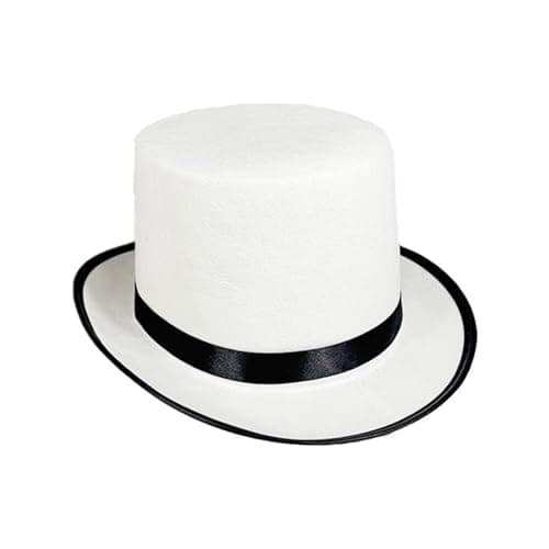 Image of FeMereina Top Hats for Adults Deluxe Tuxedo Hat Costume Magician Hat Party Favors for Men and Women (Black White, 31cm*27cm)